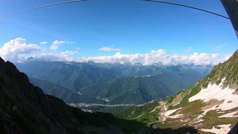Funicular in the Mountains Stock Footage 96205379