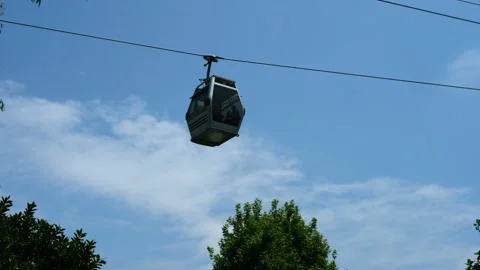 Funicular moves steadily from one side to the other showcasing a smooth and Stock Footage 276895366