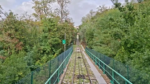 Funicular Moving Uphill 库存影片 347745839