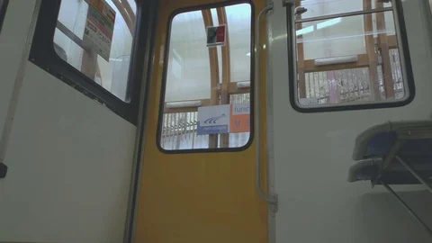 Funicular Railway Door Opens Stock Footage 81065674