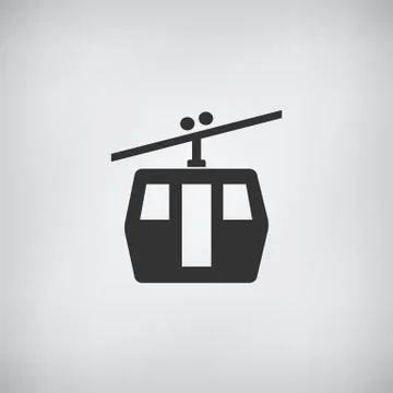 Funicular railway. Single flat icon. Stock Illustration