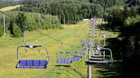 Funicular reduced. Cableway in the mountains Stock Footage 52962790