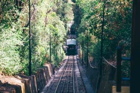 Funicular of Santiago Stock Photos