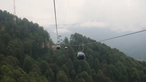 Funicular shot in mountains Stock Footage 85703418
