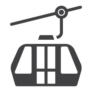 Funicular solid icon, Travel and tourism 库存插图