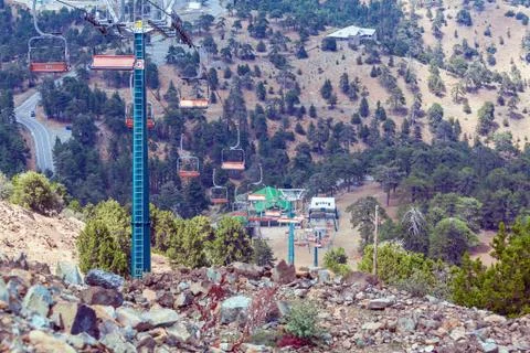 Funicular in Troodos mountains at summer Stock Photos
