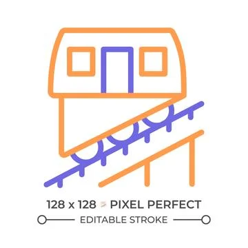 Funicular two color line icon Stock Illustration