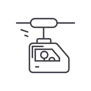Funicular vector line icon, sign, illustration on background, editable stroke Stock Illustration