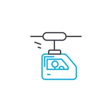 Funicular vector thin line stroke icon. Funicular outline illustration, linear Stock Illustration