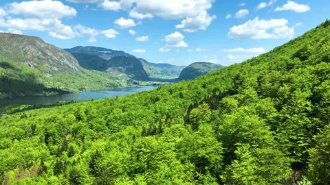 Funicular view of Bohinj lake Stock Footage 128502303