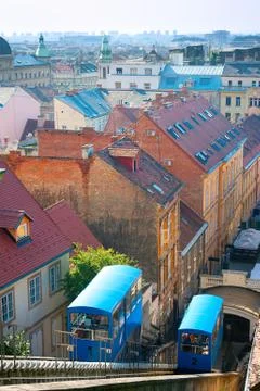 Funicular in zagreb Stock Photos