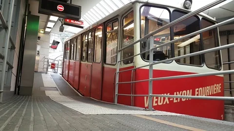 Funiculars of Lyon Stock Footage 72874360