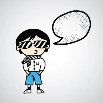 Funk cartoon sketch Stock Illustration