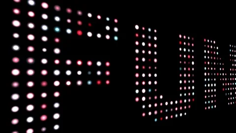 Funk colorful led text over black Stock Footage 117315426