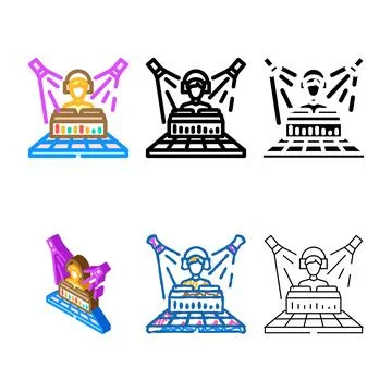 Funk disco party color icon vector mix Stock Illustration
