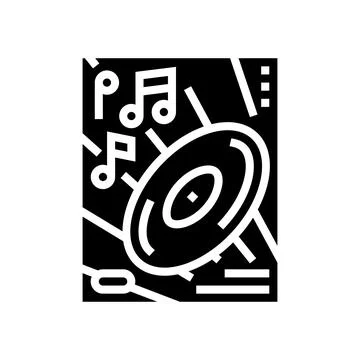 Funk disco party glyph icon vector illustration Stock Illustration