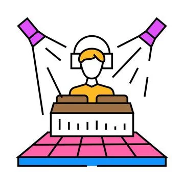 Funk disco party icon color illustration Stock Illustration