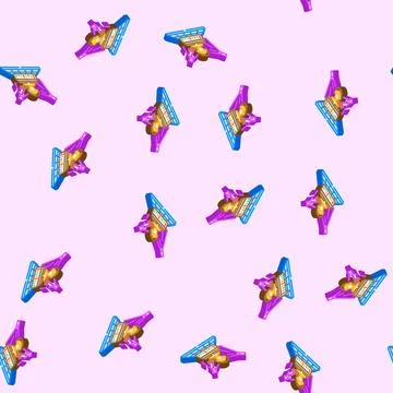 Funk disco party isometric icon seamless pattern Stock Illustration