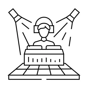 Funk disco party line icon vector illustration Stock Illustration