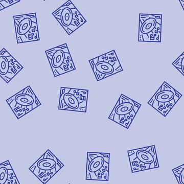 Funk disco party line seamless pattern Stock Illustration