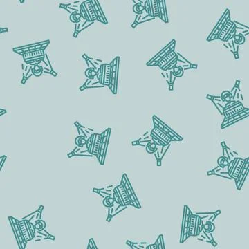 Funk disco party line vector seamless pattern Stock Illustration