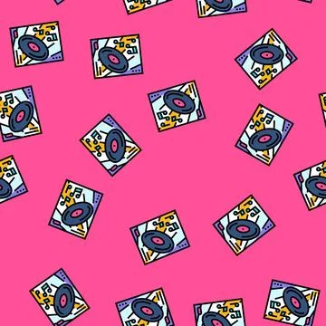 Funk disco party vector seamless pattern Stock Illustration