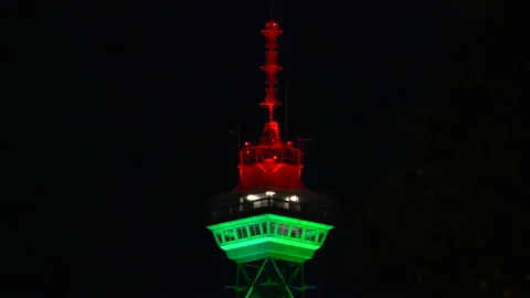 Funkturm  Berlin Lights Stock Footage 221702305