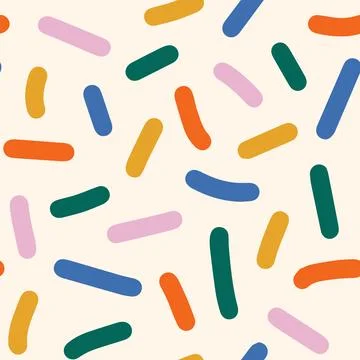 Funky abstract seamless pattern with colorful confetti or sugar sprinkles Stock Illustration