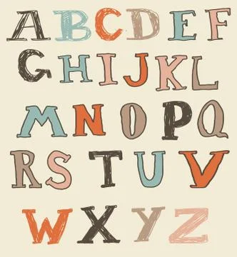 Funky alphabet 스톡 일러스트