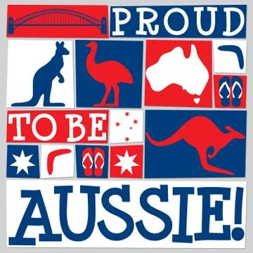 Funky Australia Day card in vector format. Stock Illustration