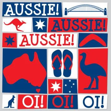 Funky Australia Day card in vector format. Stock Illustration