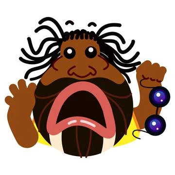 Funky black guy with dreadlocks. Stock Illustration