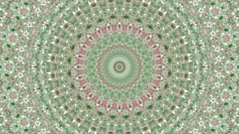 Funky Boho Ornate Mesmerizing Red and Green Christmas Mandala Animation Video stock 142384808