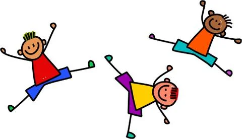 Funky Boys Playing Stock-Illustration