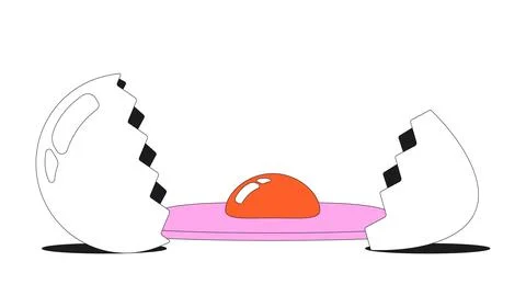 Funky broken egg flash message error illustration イラスト素材