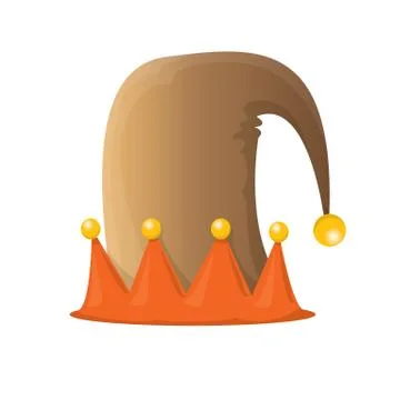 Funky brown vector elf hat icon or label 스톡 일러스트