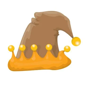 Funky brown vector elf hat icon or label 스톡 일러스트