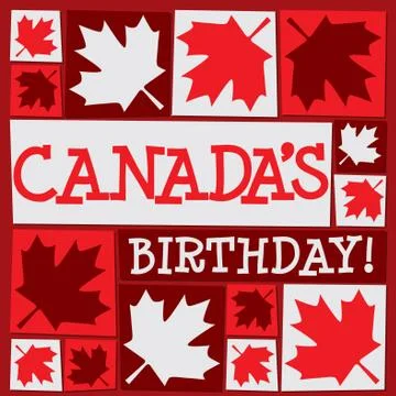 Funky Canada Day card in vector format. Stock Illustration