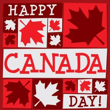 Funky Canada Day card in vector format. Stock Illustration