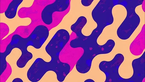Funky cartoon pattern with pop art stains dots and colorful spots Stock Footage 315245419