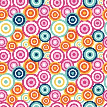 Funky circles seamless pattern Stock Illustration