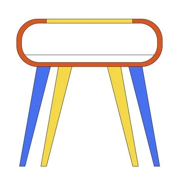 Funky coffee table 2D linear cartoon object 스톡 일러스트