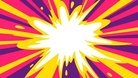 Funky color explosive splash pop art background Illustrazione stock