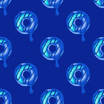 Funky doughnut seamless pattern Illustrazione stock