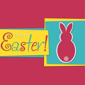 Funky Easter bunny card in vector format. Stock Illustration