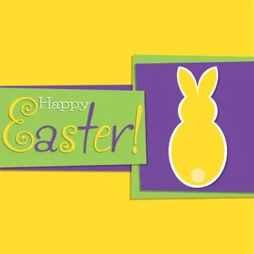 Funky Easter bunny card in vector format. Stock Illustration