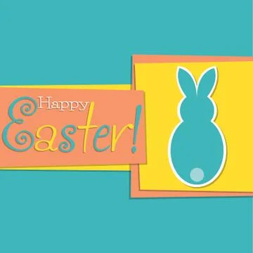 Funky Easter bunny card in vector format. 스톡 일러스트