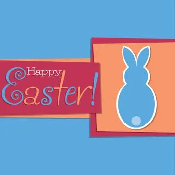 Funky Easter bunny card in vector format. Stock Illustration
