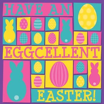 Funky Easter card in vector format. Stock Illustration