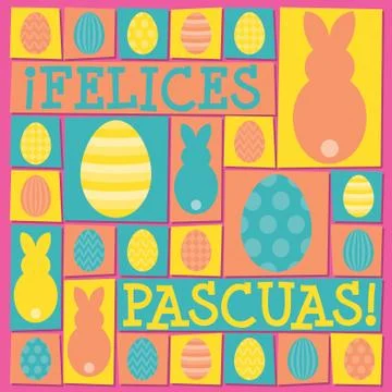 Funky Easter card in vector format. Words translate to "Happy Easter". Illustrazione stock